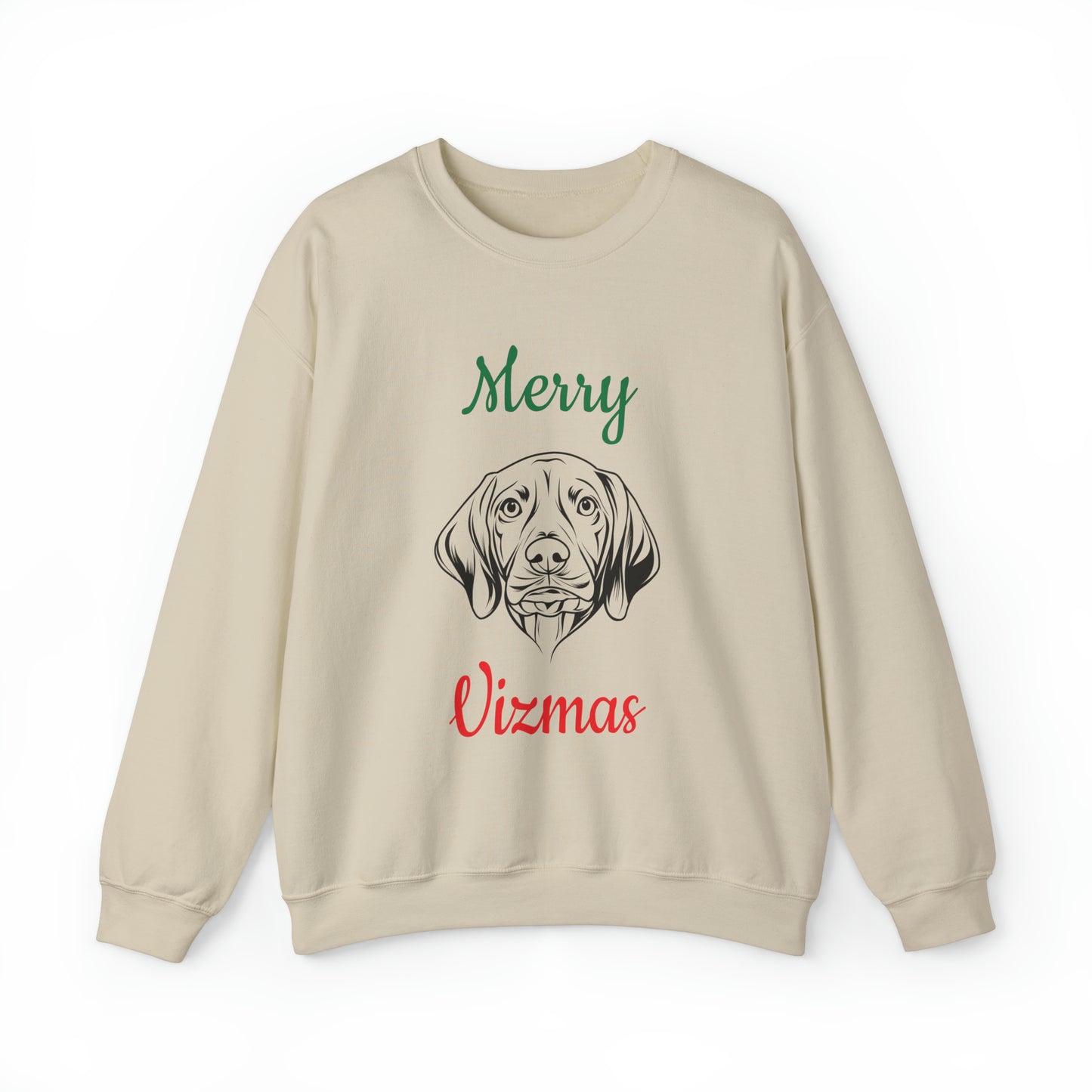 Vizsla Sweater -  Black Logo Line Art "Merry Vizmas"