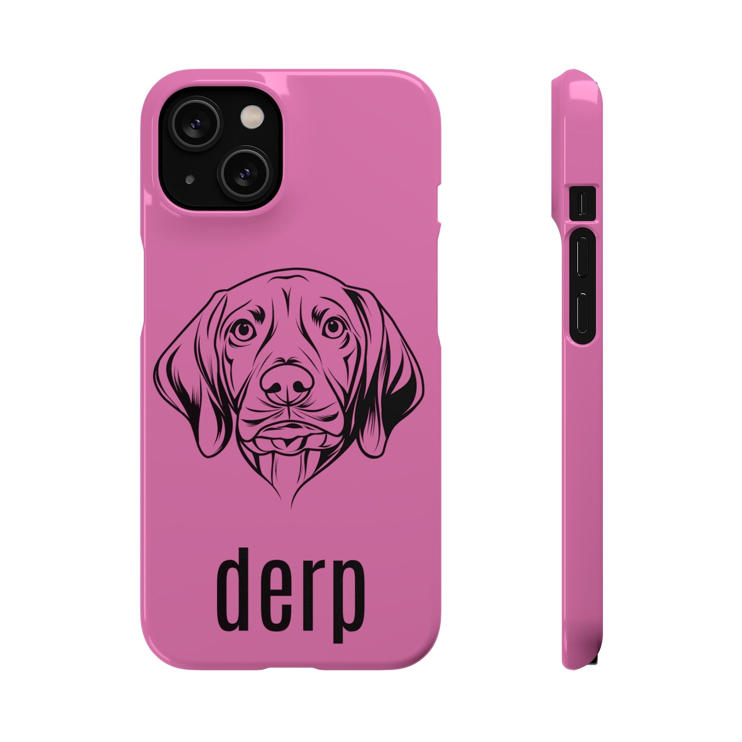 Vizsla Derp Face - Pink iPhone Case (iPhone 13 Mini - iPhone 14 Pro Max)