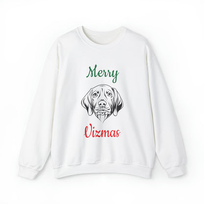 Vizsla Sweater -  Black Logo Line Art "Merry Vizmas"